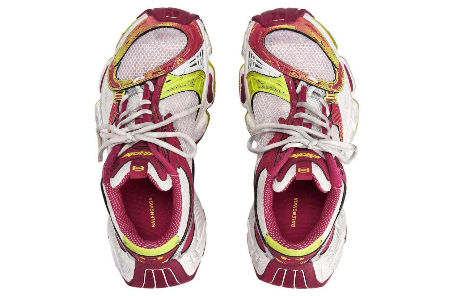 Balenciaga Stapler Sneaker White Pink Yellow
