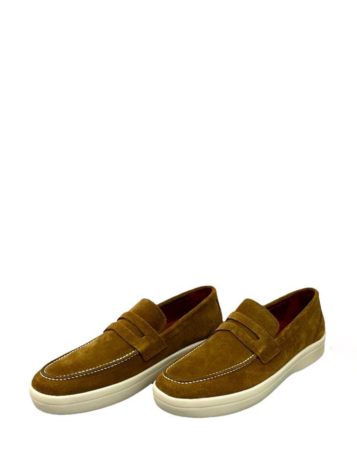 Loro Piana Лоферы из замши Коричневый