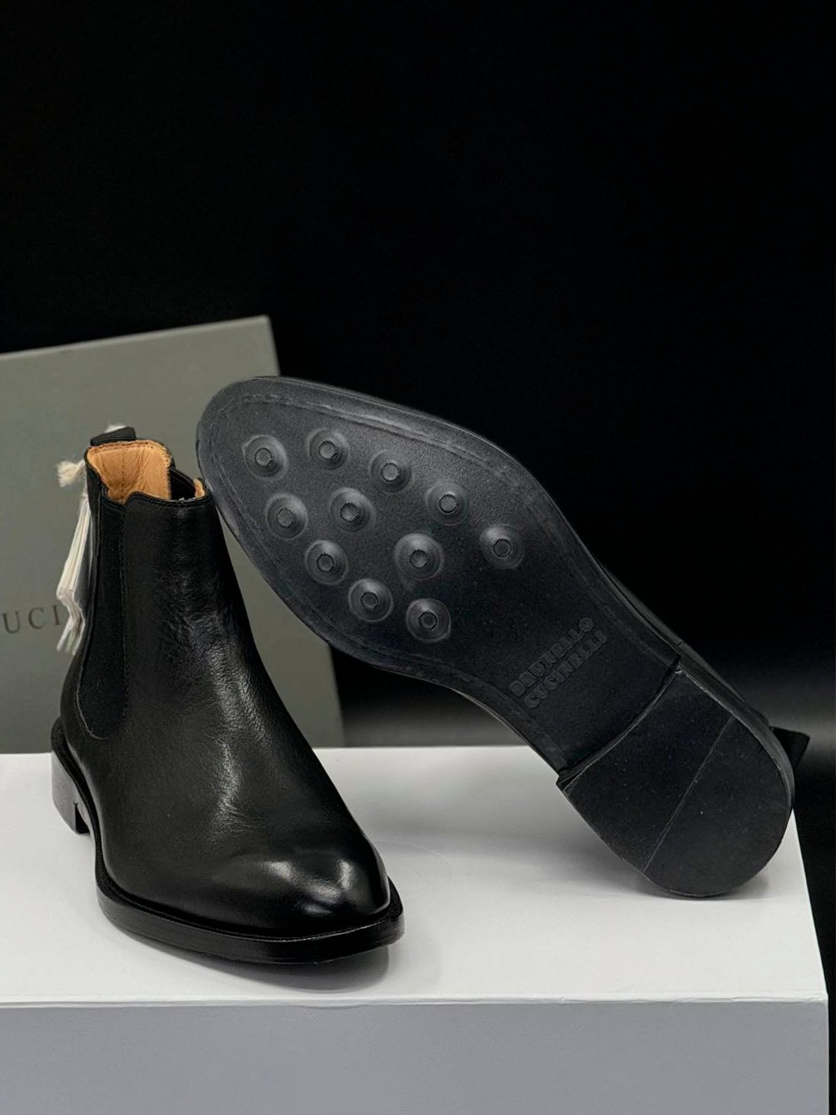 Brunello Cucinelli Челси из кожи Черный