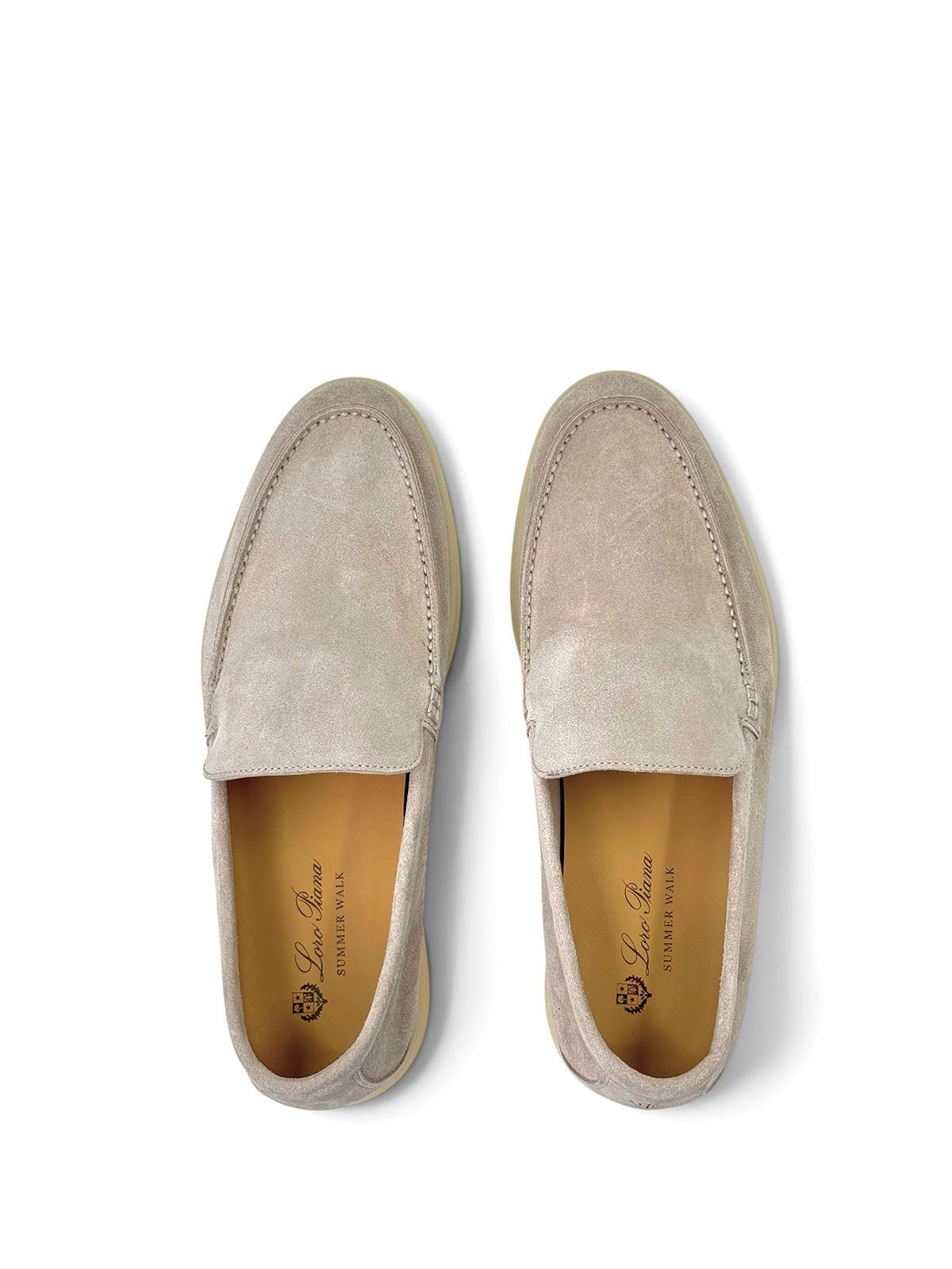 Loro Piana Лоферы из замши Светло-серый