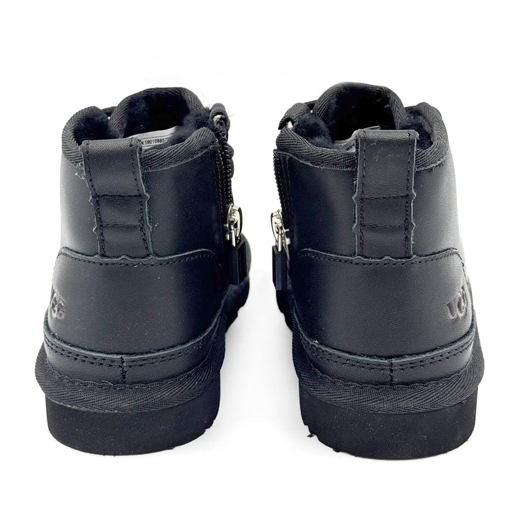 Kids Neumel Zip Leather Black