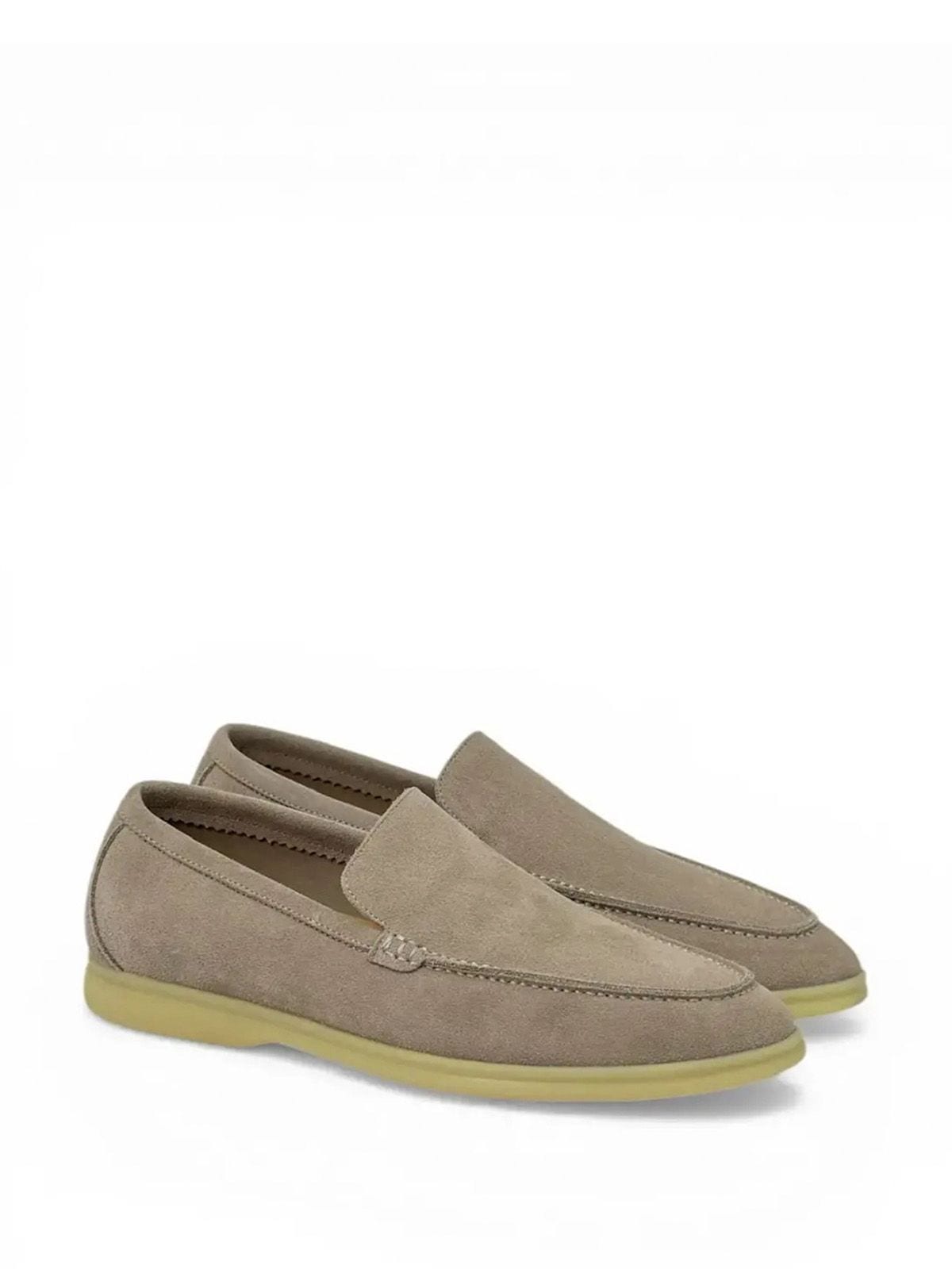 Loro Piana Лоферы из замши Светло-серый