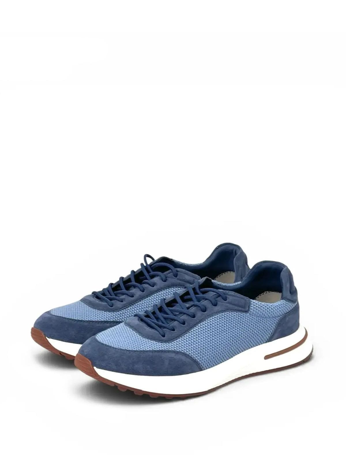 Loro Piana Кроссовки из текстиля и замши Синий
