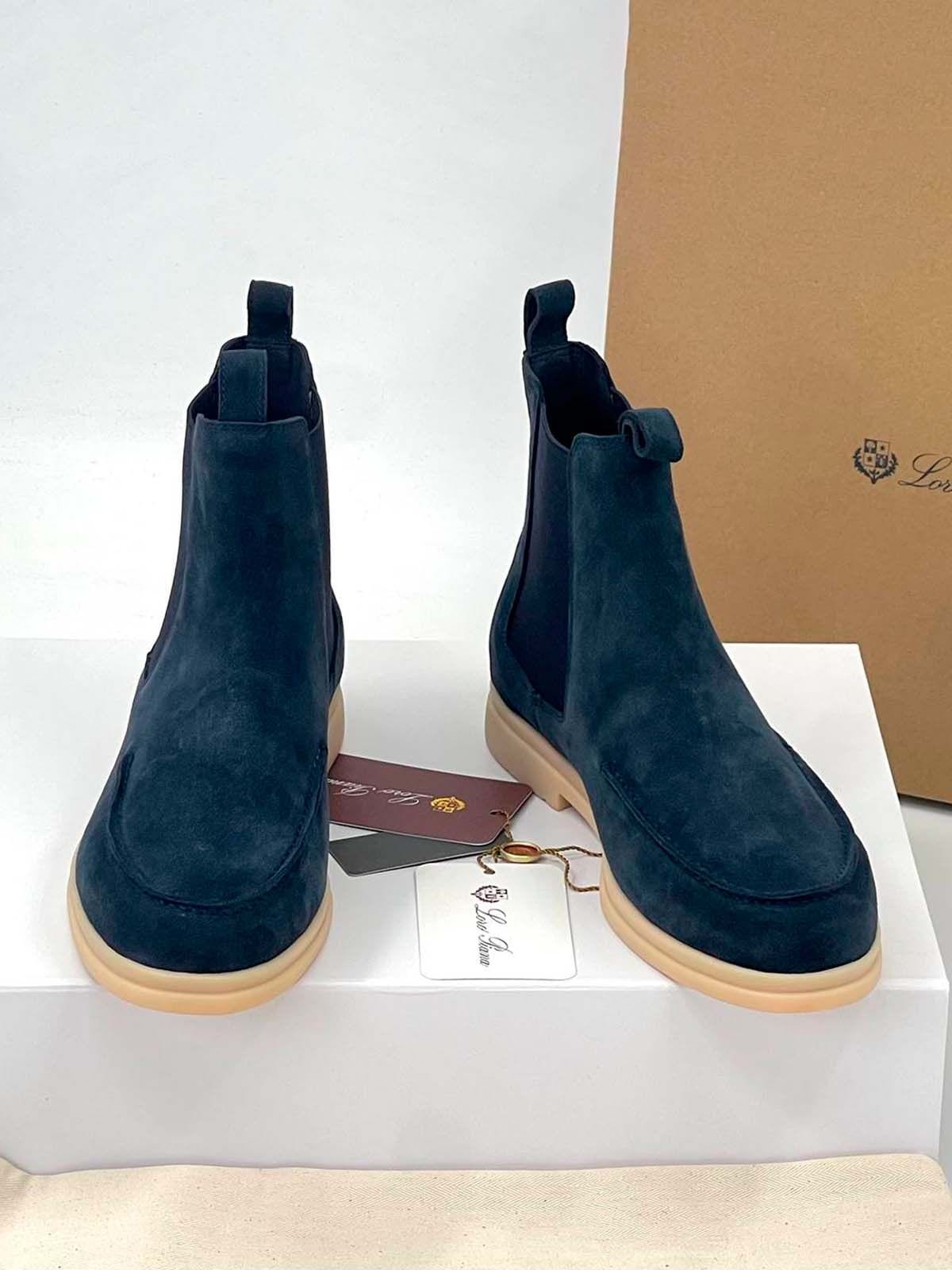 Loro Piana Челси из замши Синий
