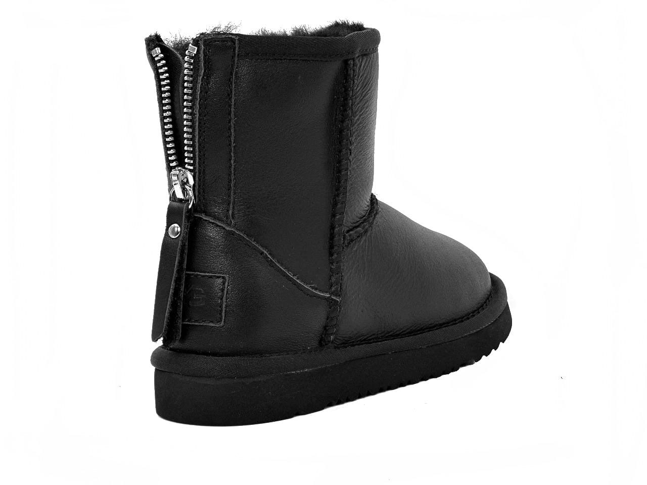 Kids Zip Metallic Black