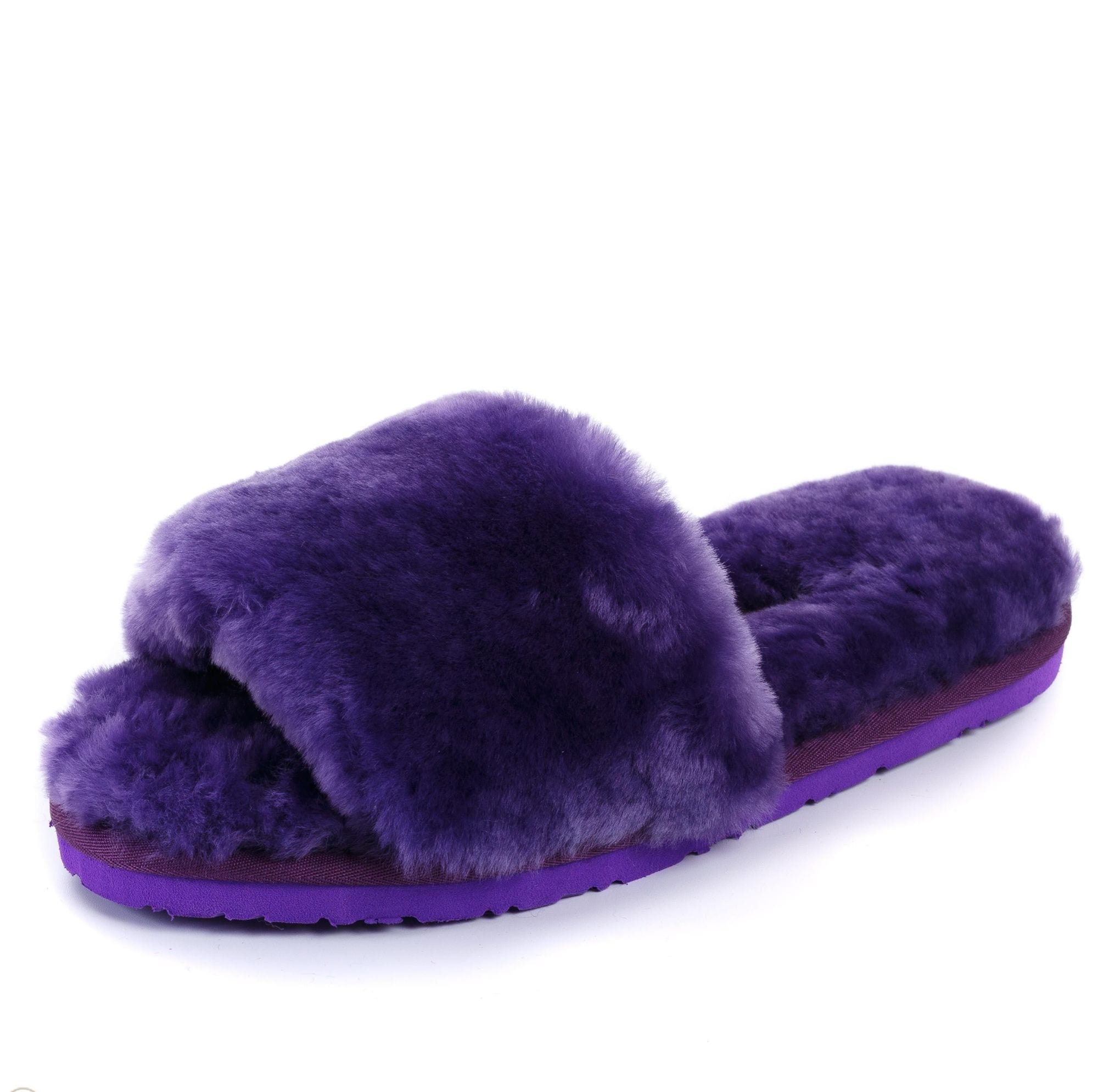 Fluff Slide Slippers Purple