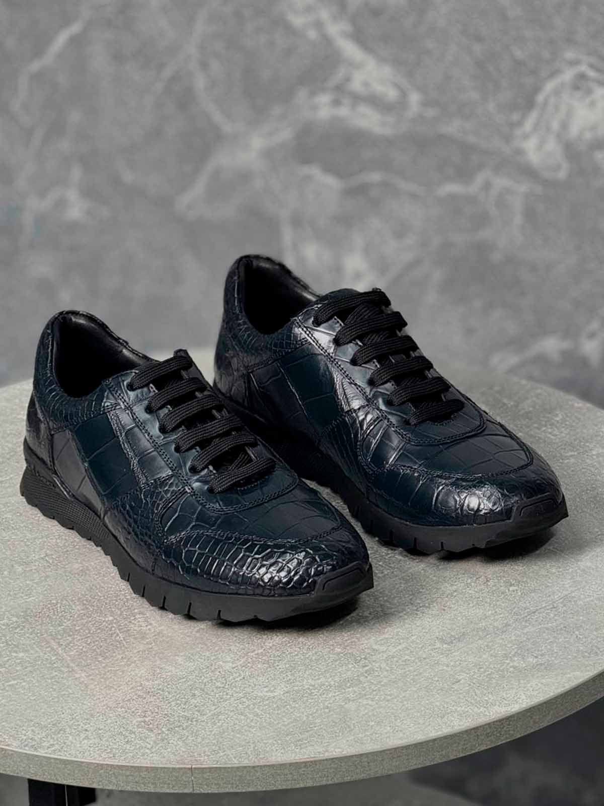 Kiton Кроссовки из кожи крокодила Синий