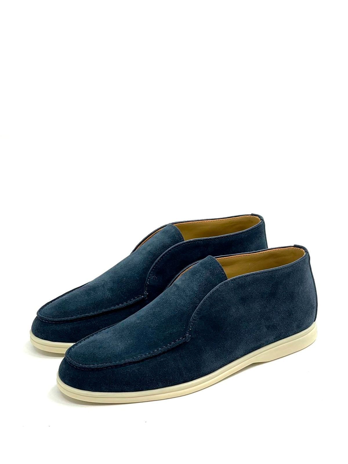 Loro Piana Лоферы высокие из замши Синий