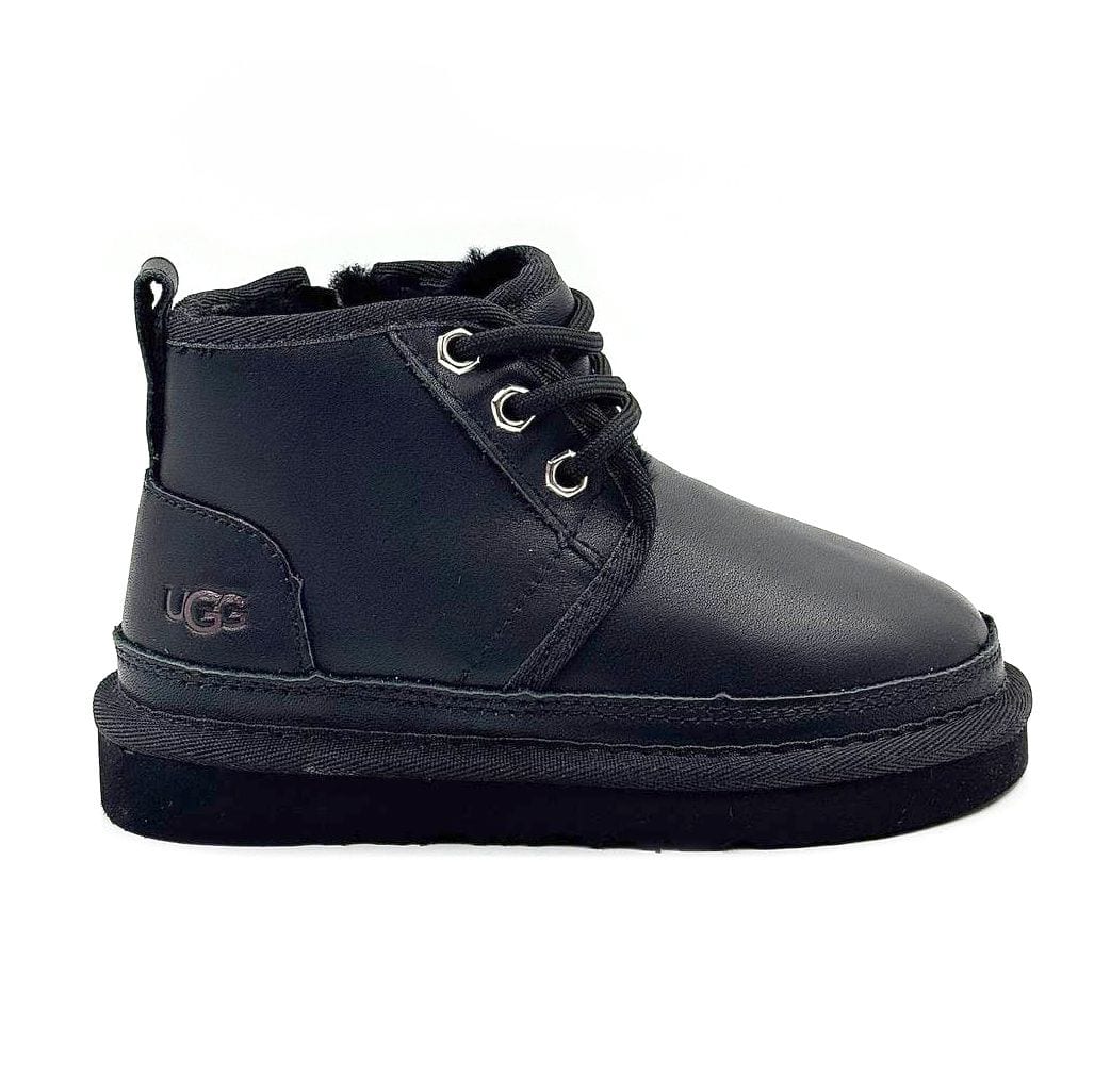 Kids Neumel Zip Leather Black
