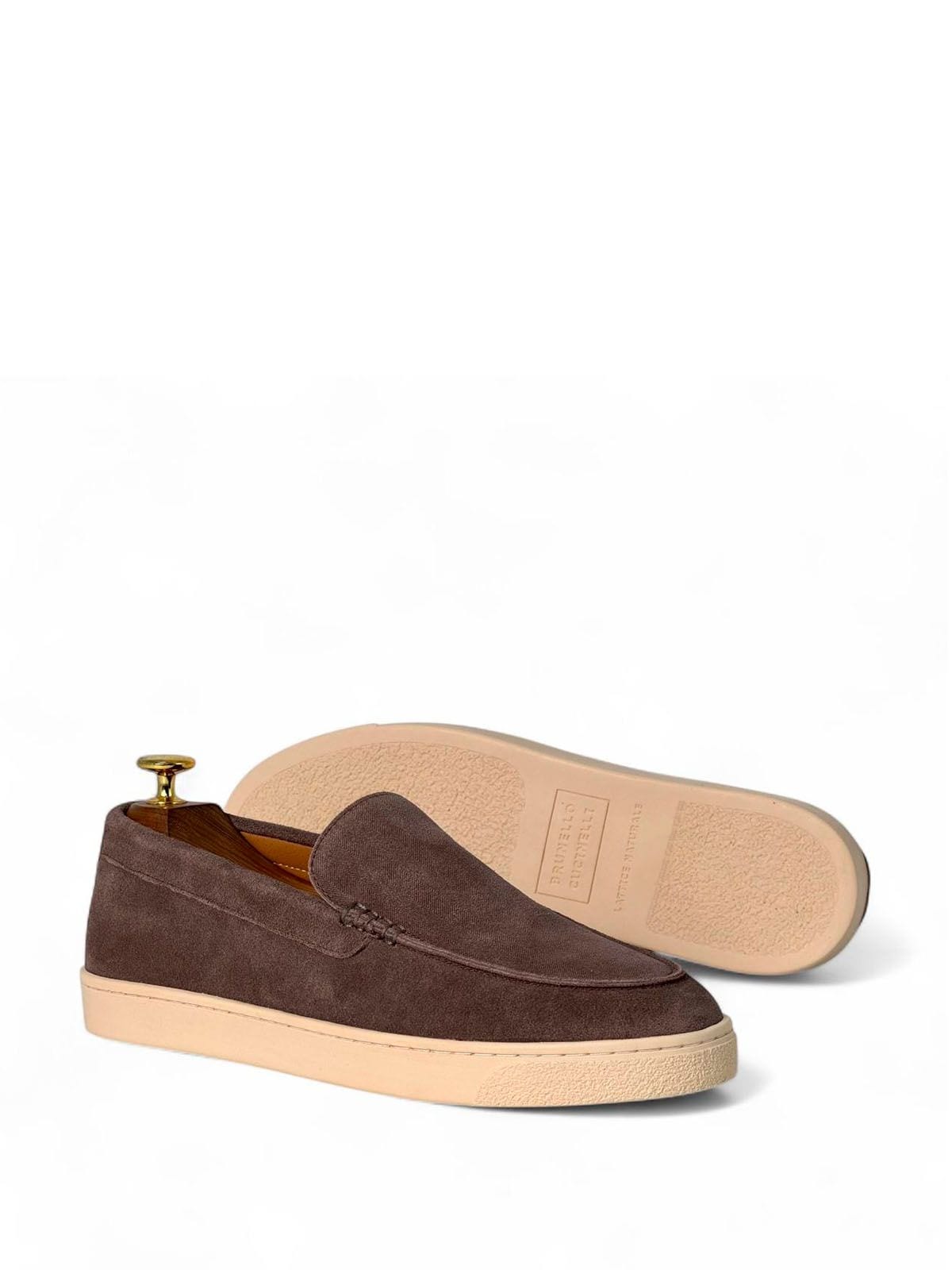 Brunello Cucinelli Лоферы из замши Сиреневый