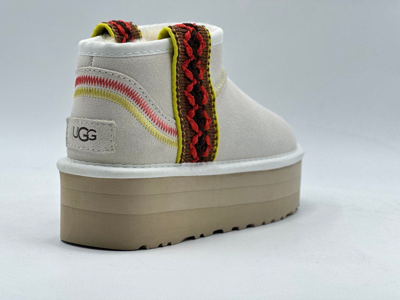 Classic Ultra Mini Braid Plat Boot White