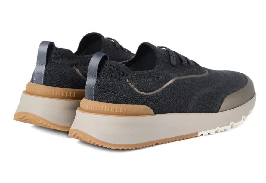 Brunello Cucinelli Knitted Slip-On Sneakers Black