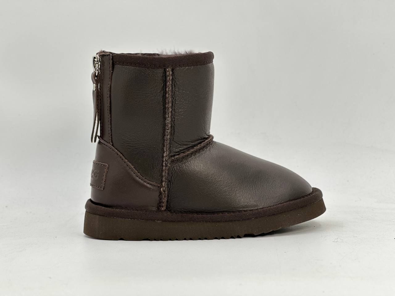 Kids Zip Metallic Chocolate