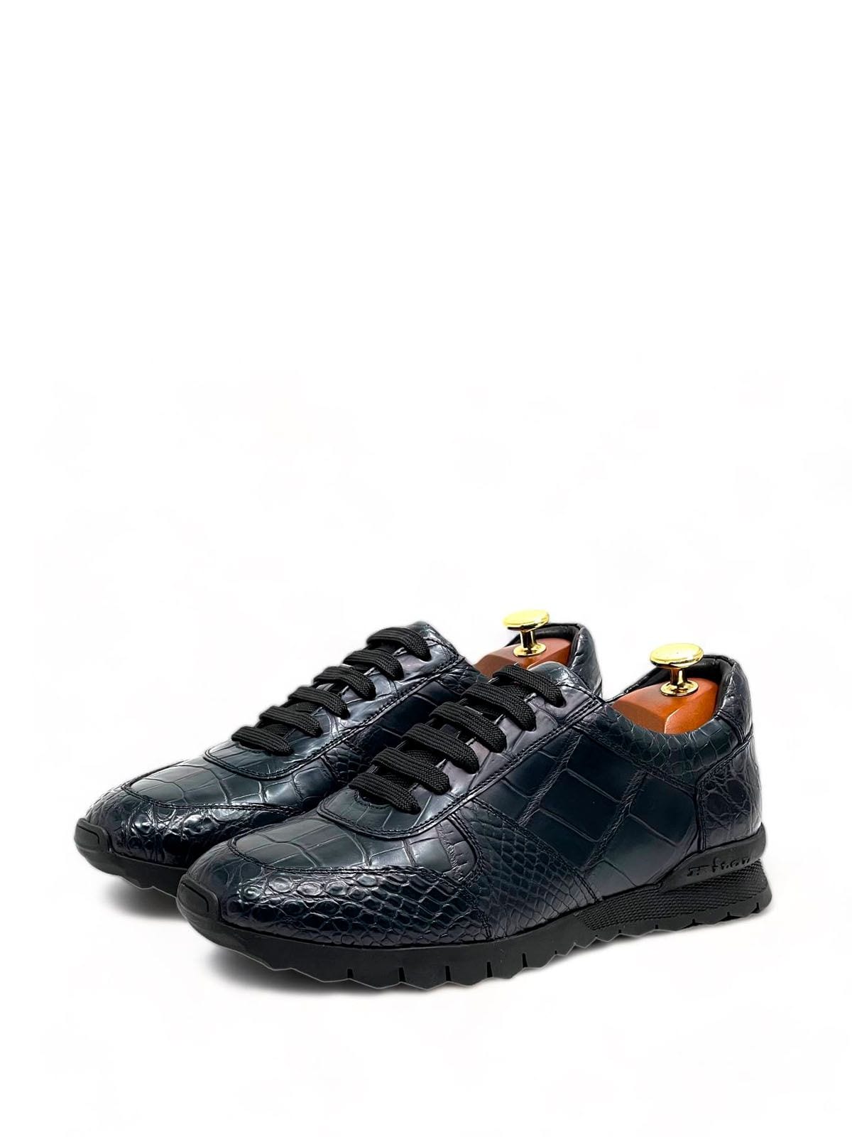 Kiton Кроссовки из кожи крокодила Синий