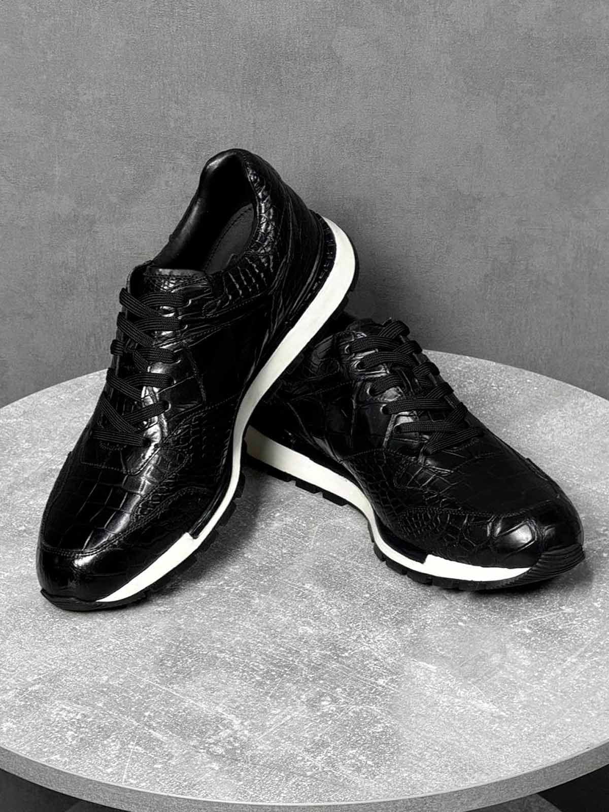 Berluti Кроссовки из кожи крокодила Черный
