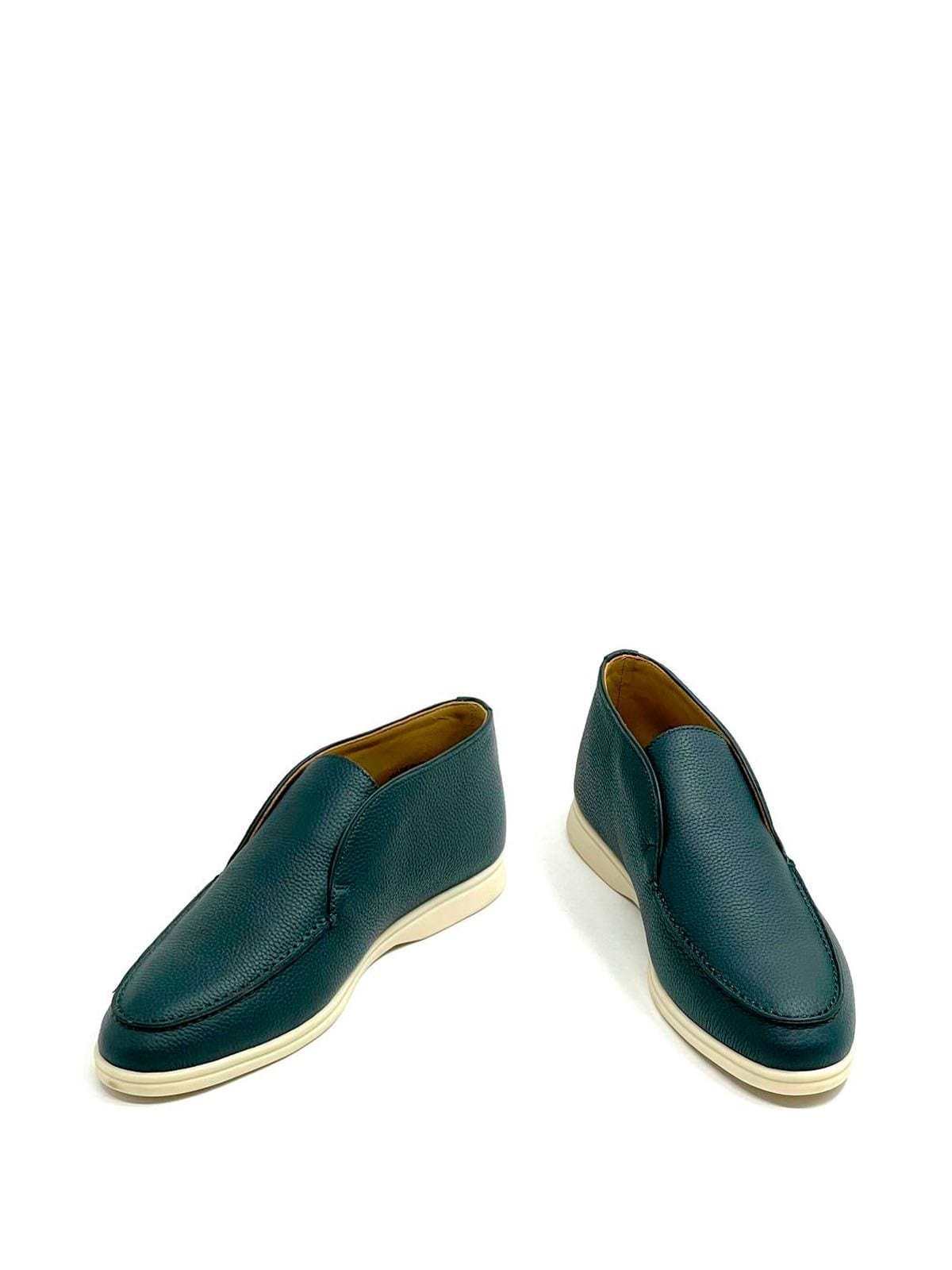 Loro Piana Лоферы высокие из кожи Зеленый