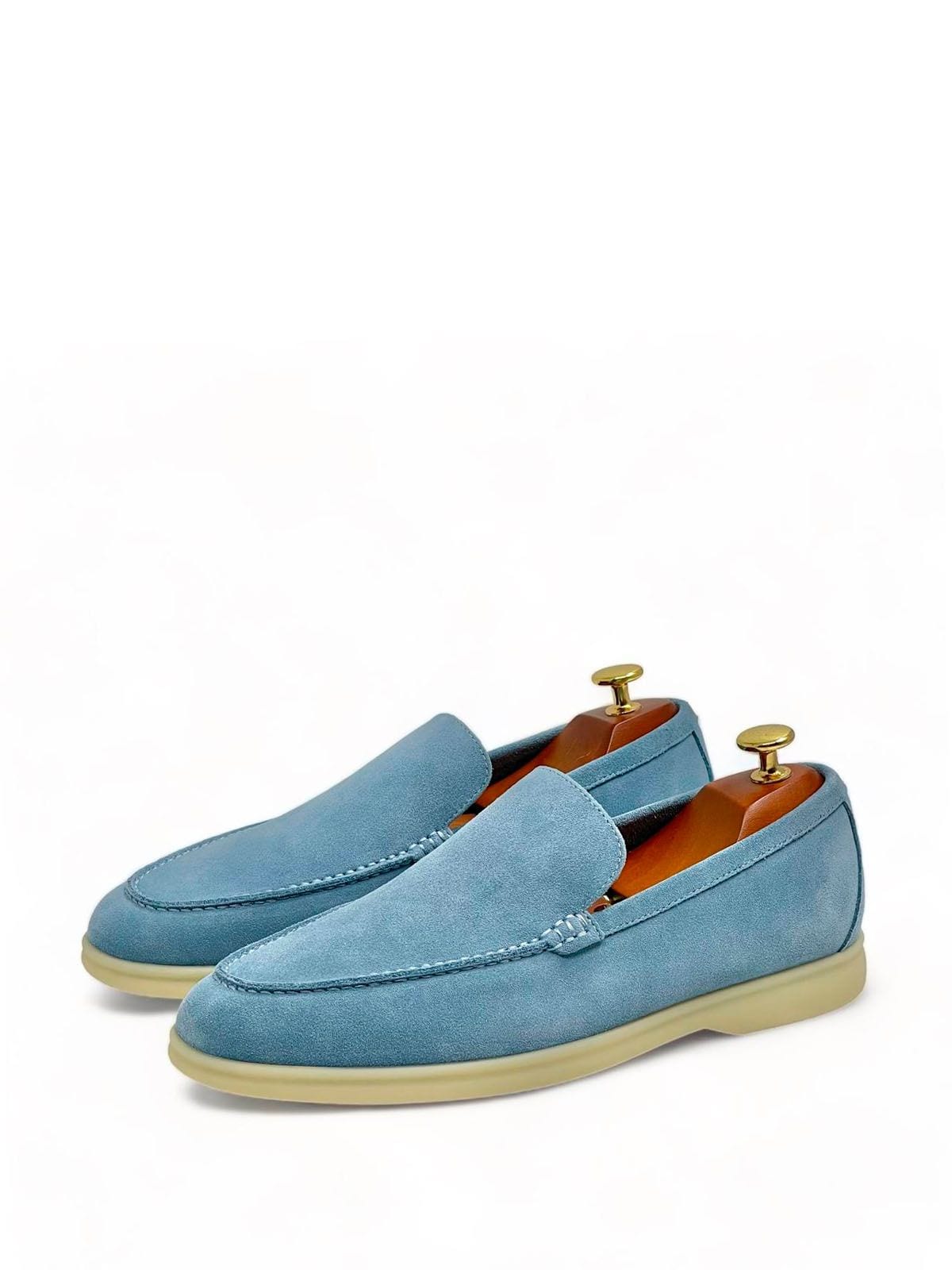 Loro Piana Лоферы из замши Голубой