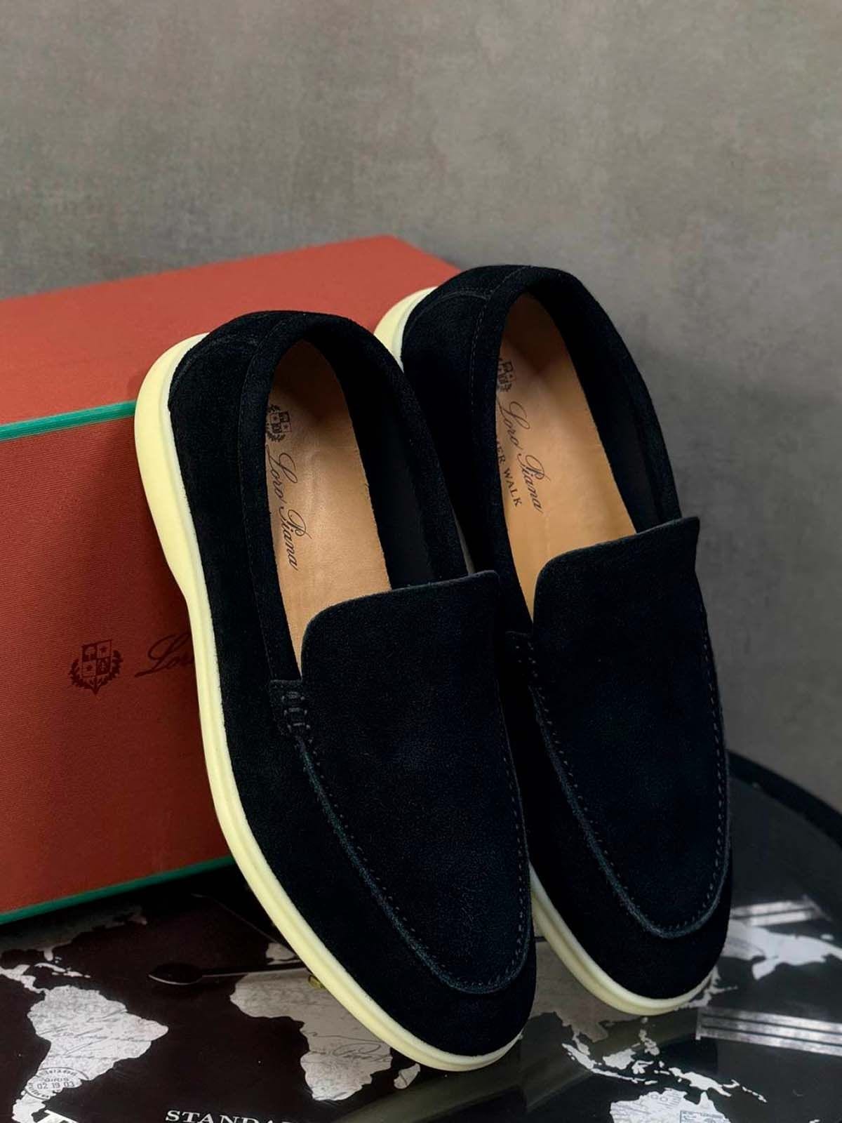 Loro Piana Лоферы из замши Черный