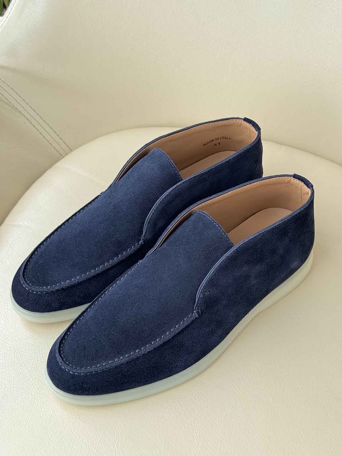 Loro Piana Лоферы высокие из замши Фиолетовый