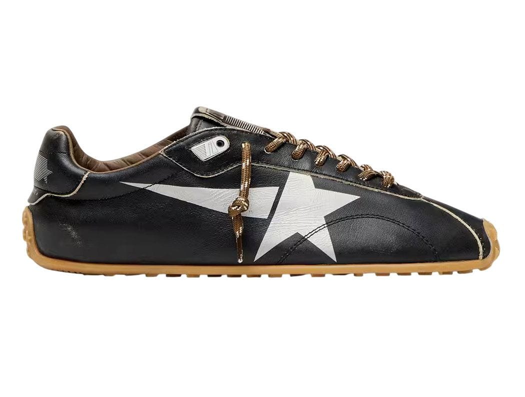 Golden Goose Marathon Speed with Black Leather Upper and Silver Star