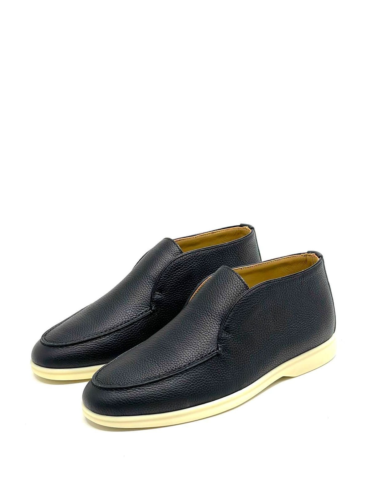 Loro Piana Лоферы высокие из кожи Черный