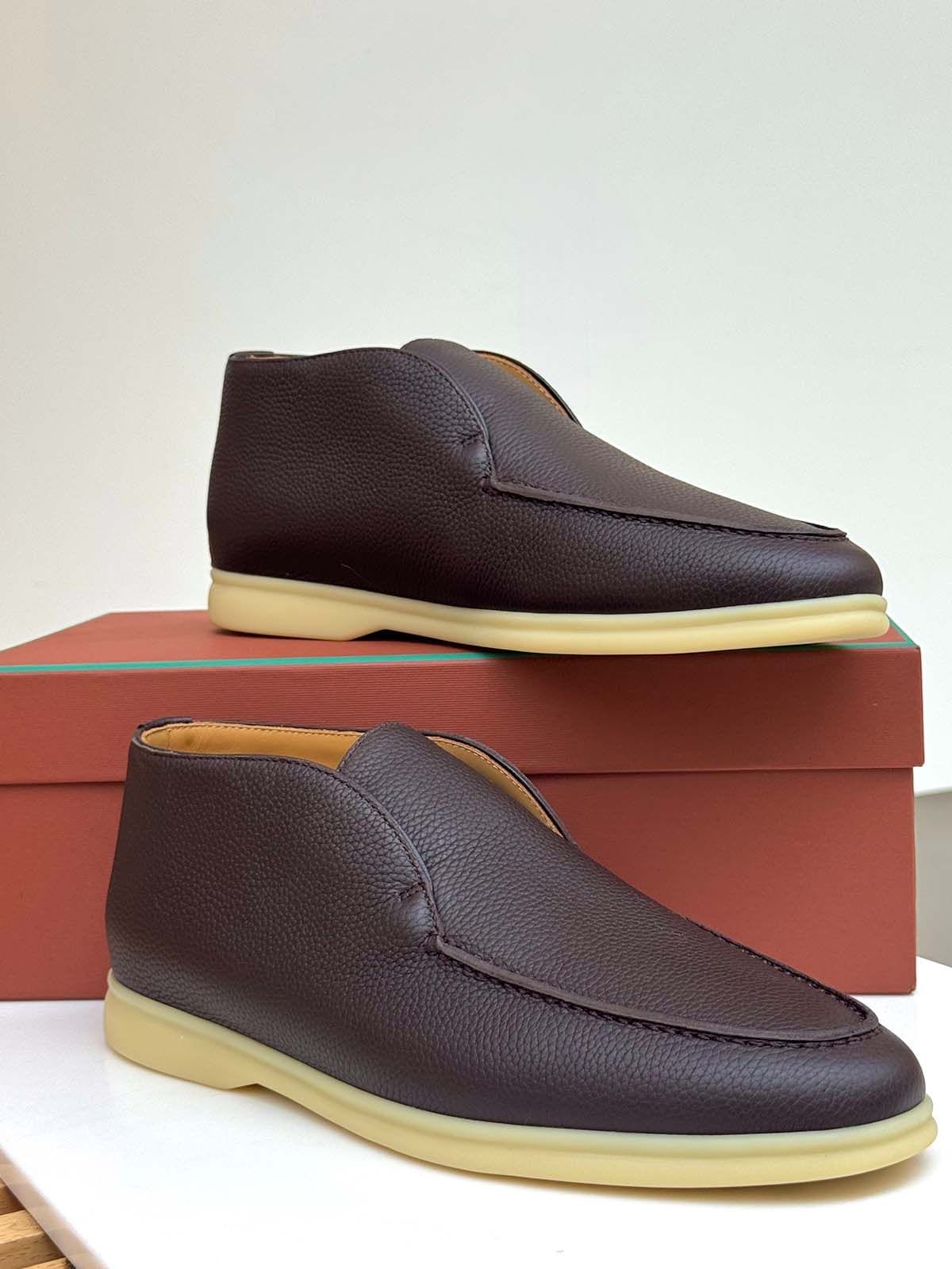 Loro Piana Лоферы высокие из кожи Коричневый