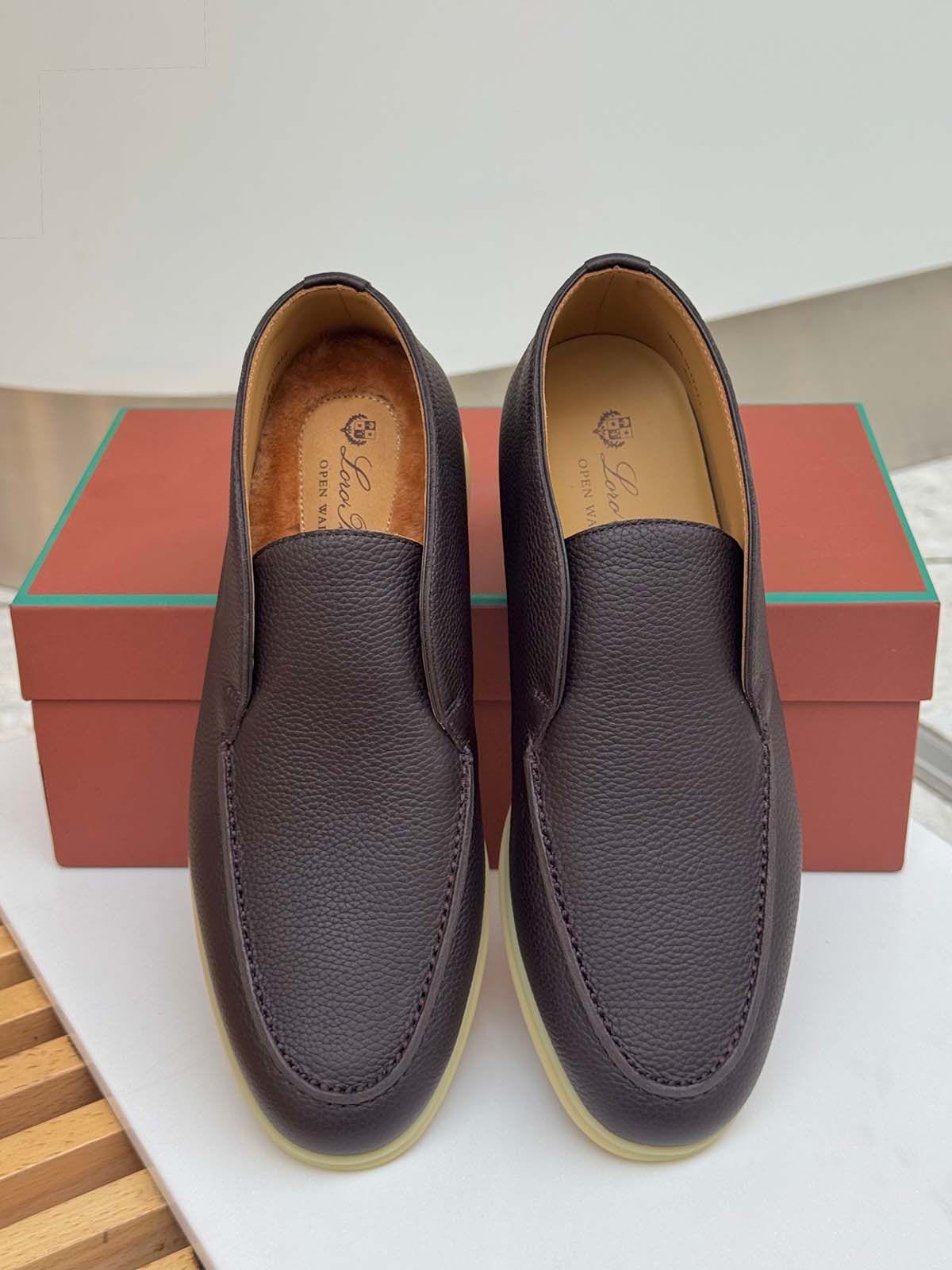 Loro Piana Лоферы высокие из кожи Коричневый