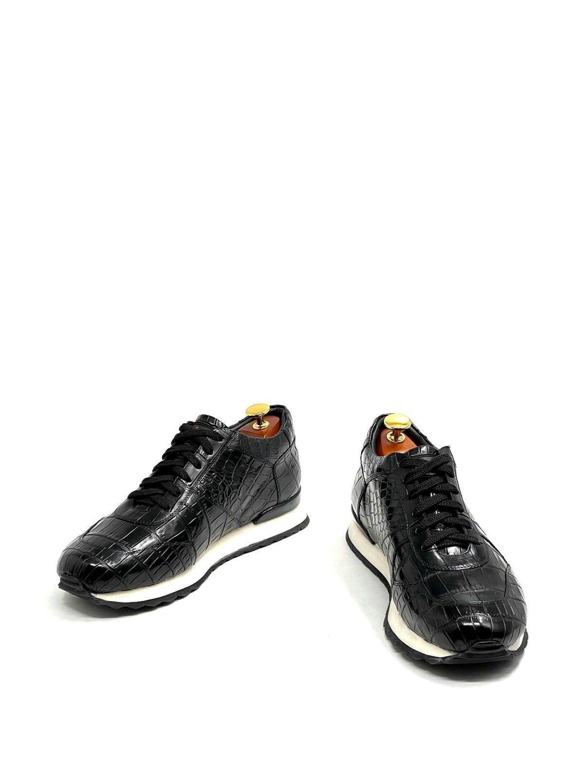 Kiton Кроссовки из кожи крокодила Черный