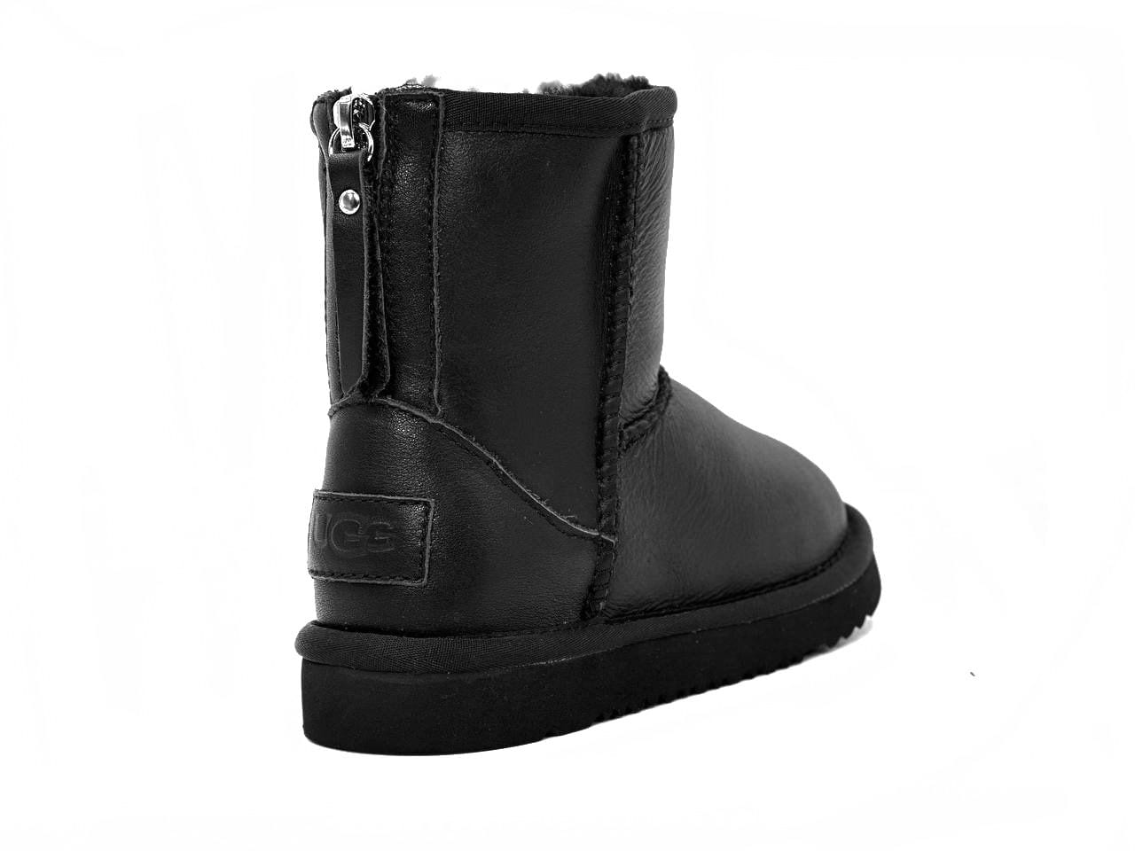 Kids Zip Metallic Black
