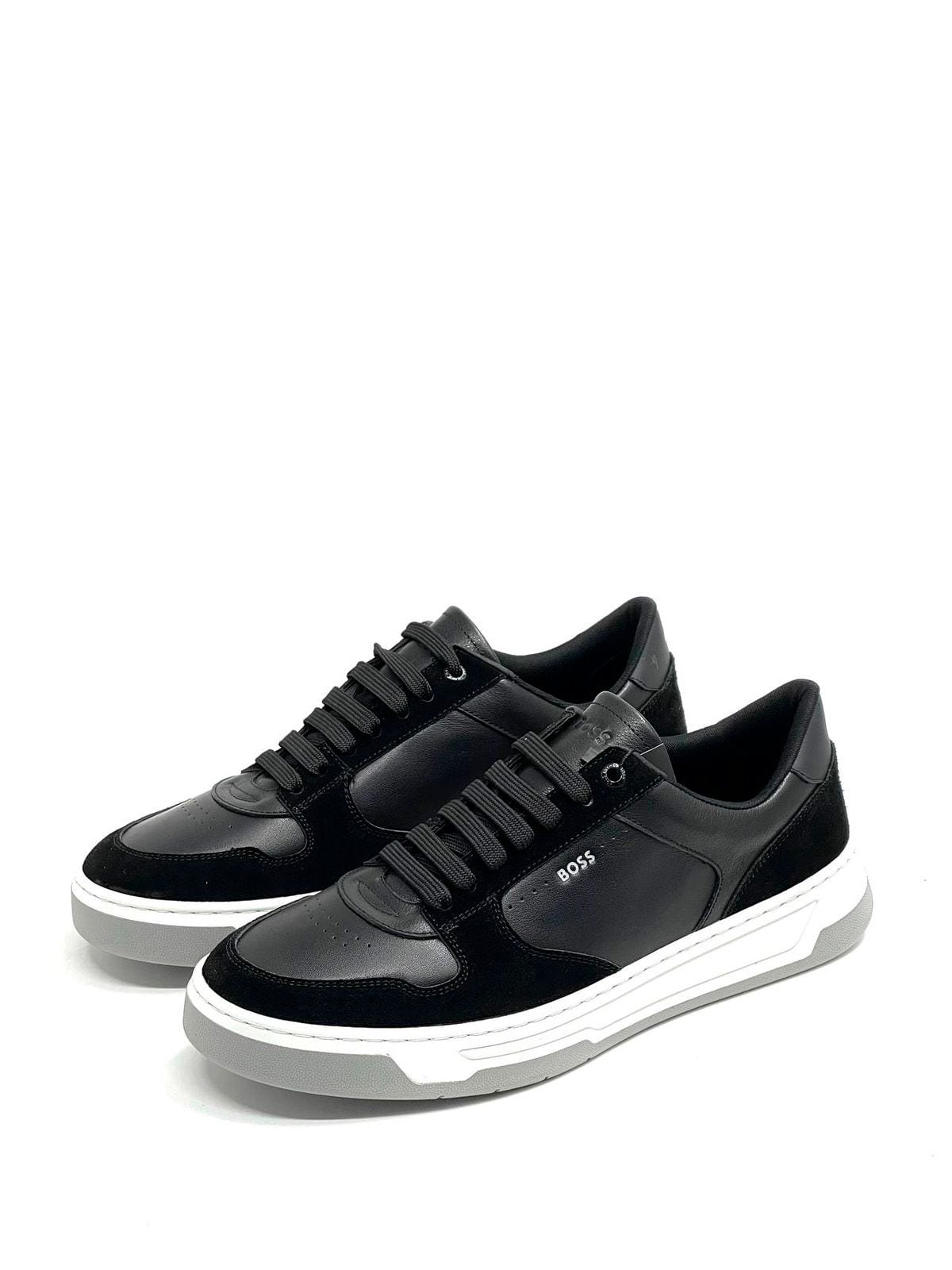 Hugo Boss Кроссовки из кожи и замши Черный
