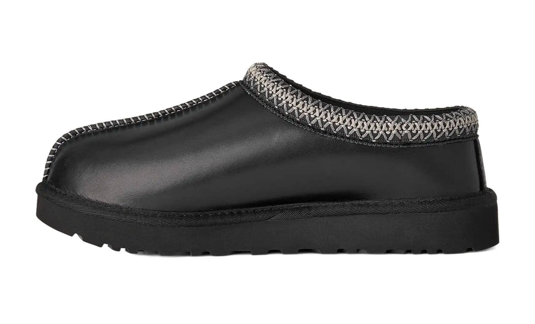 Tasman Slippers Leather Regen Black