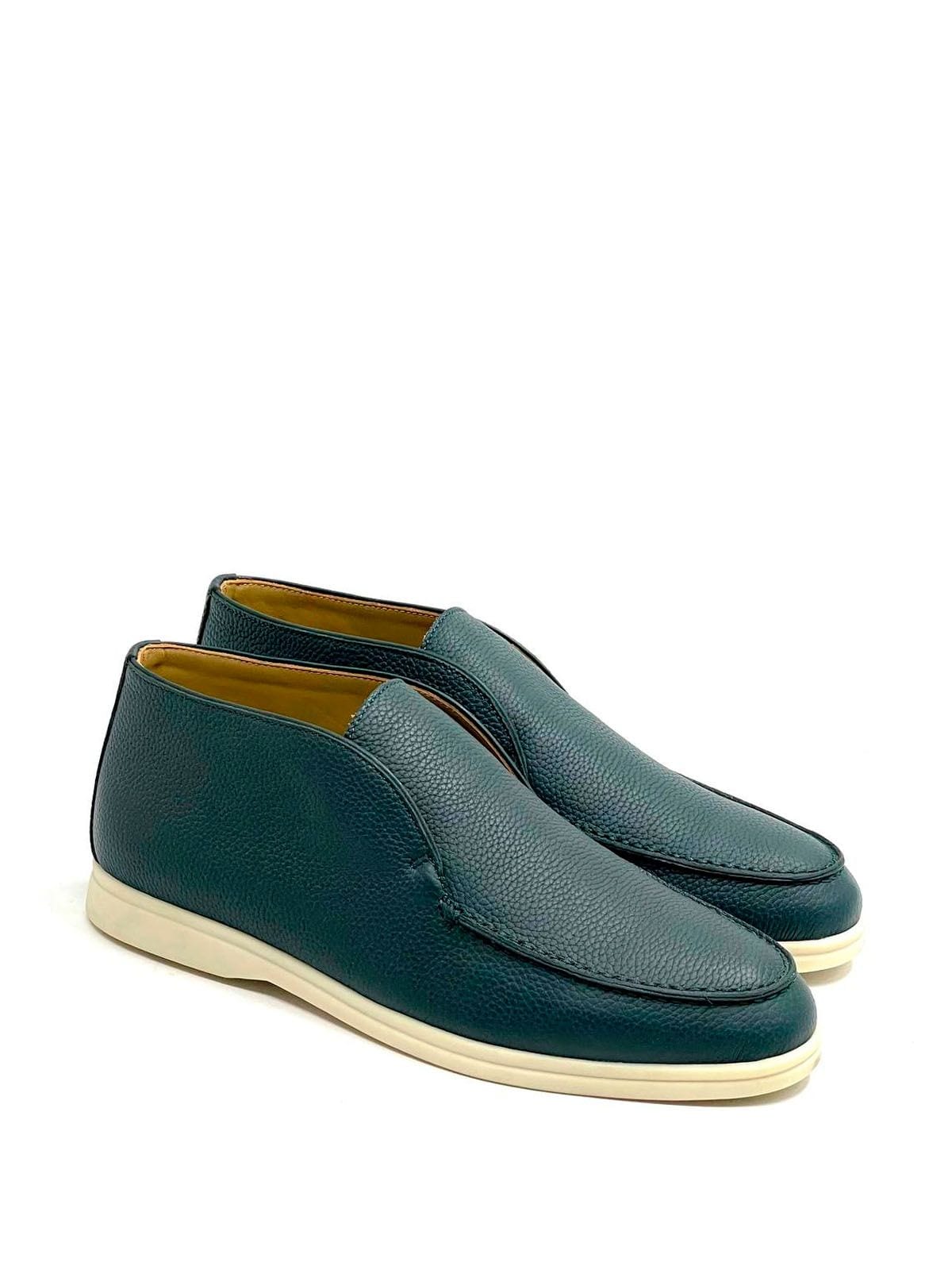 Loro Piana Лоферы высокие из кожи Зеленый