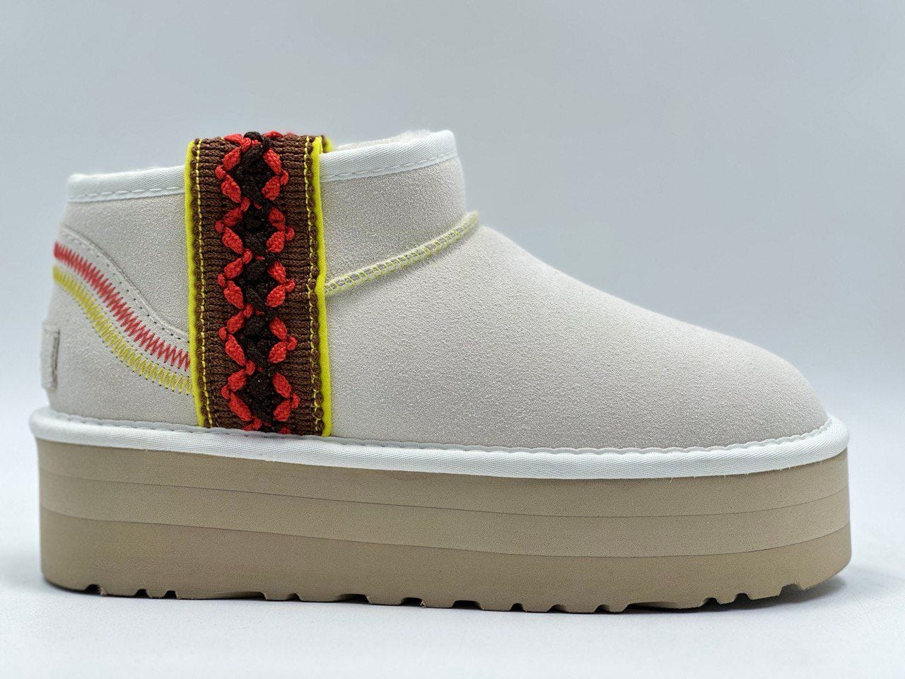 Classic Ultra Mini Braid Plat Boot White