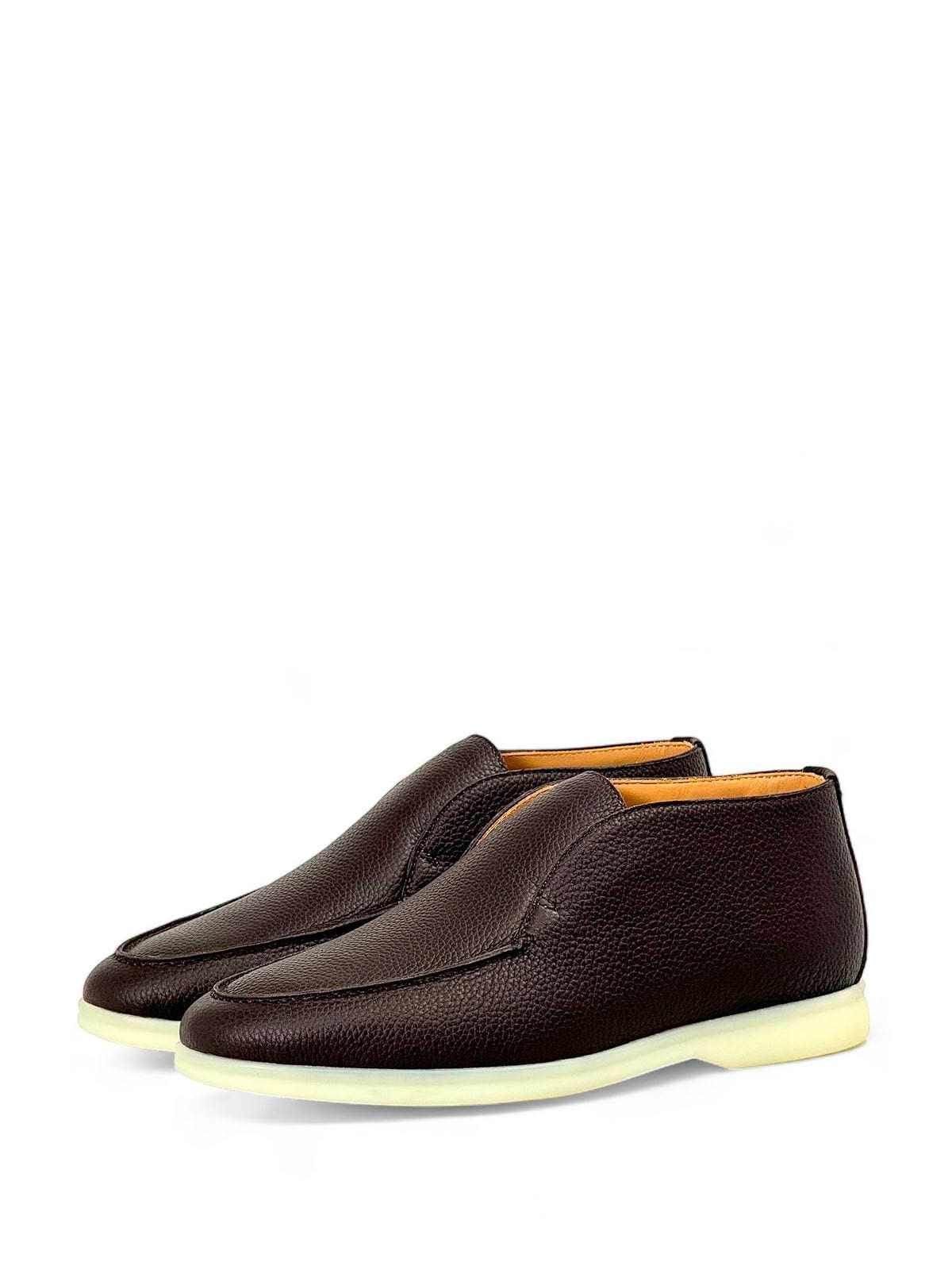 Loro Piana Лоферы высокие из кожи Коричневый