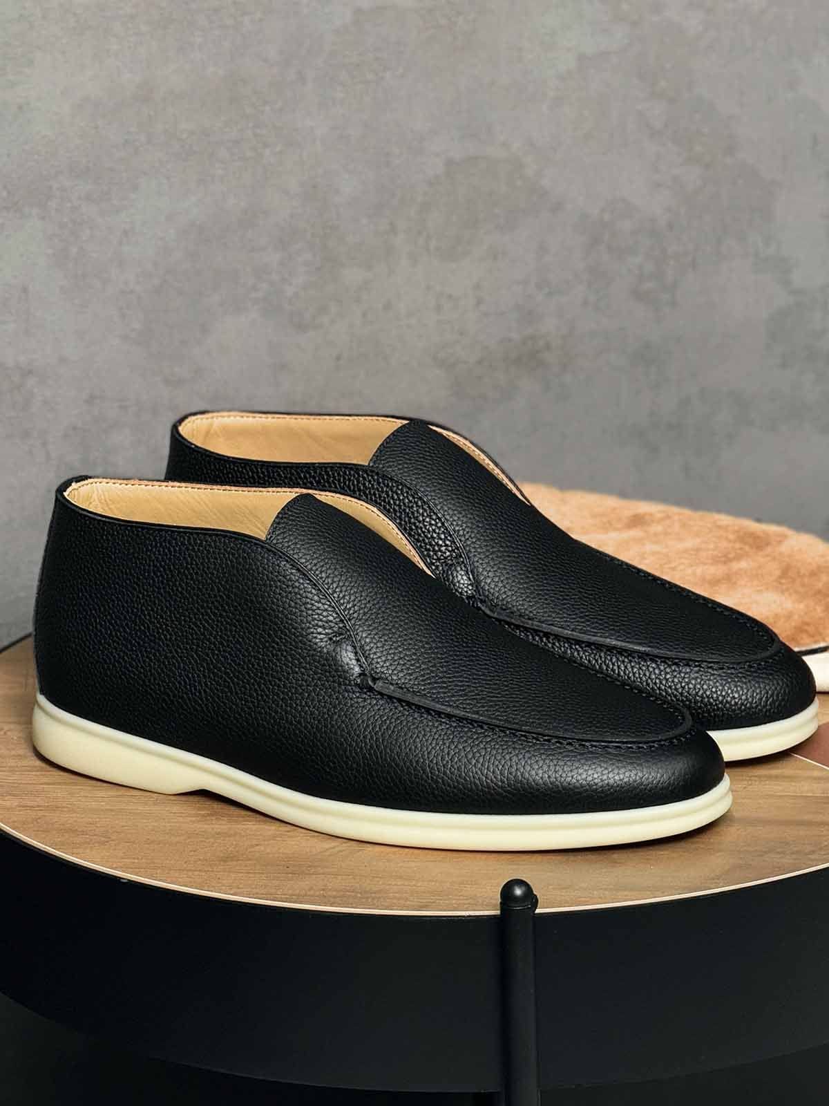 Loro Piana Лоферы высокие из кожи Черный
