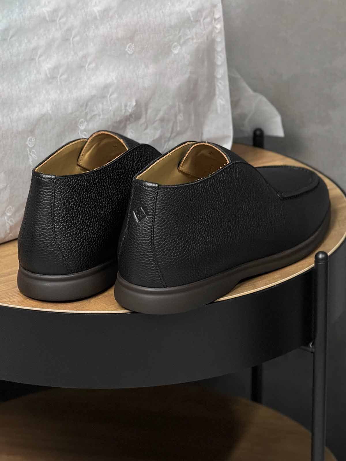 Loro Piana Лоферы высокие из кожи Черный