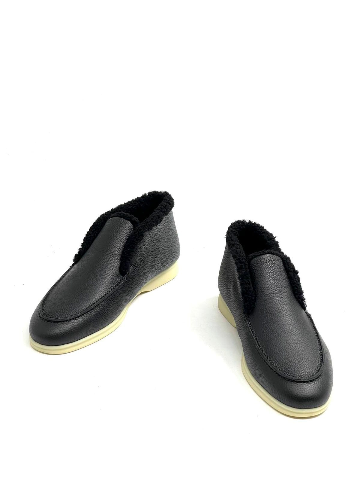 Loro Piana Лоферы высокие из кожи Черный