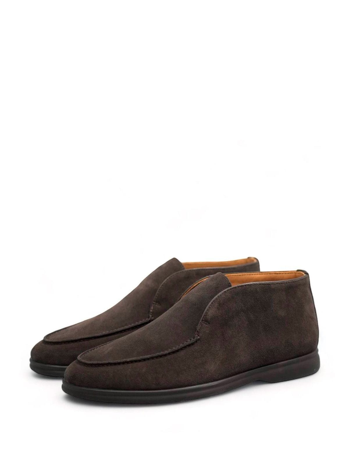 Loro Piana Лоферы высокие из замши Коричневый