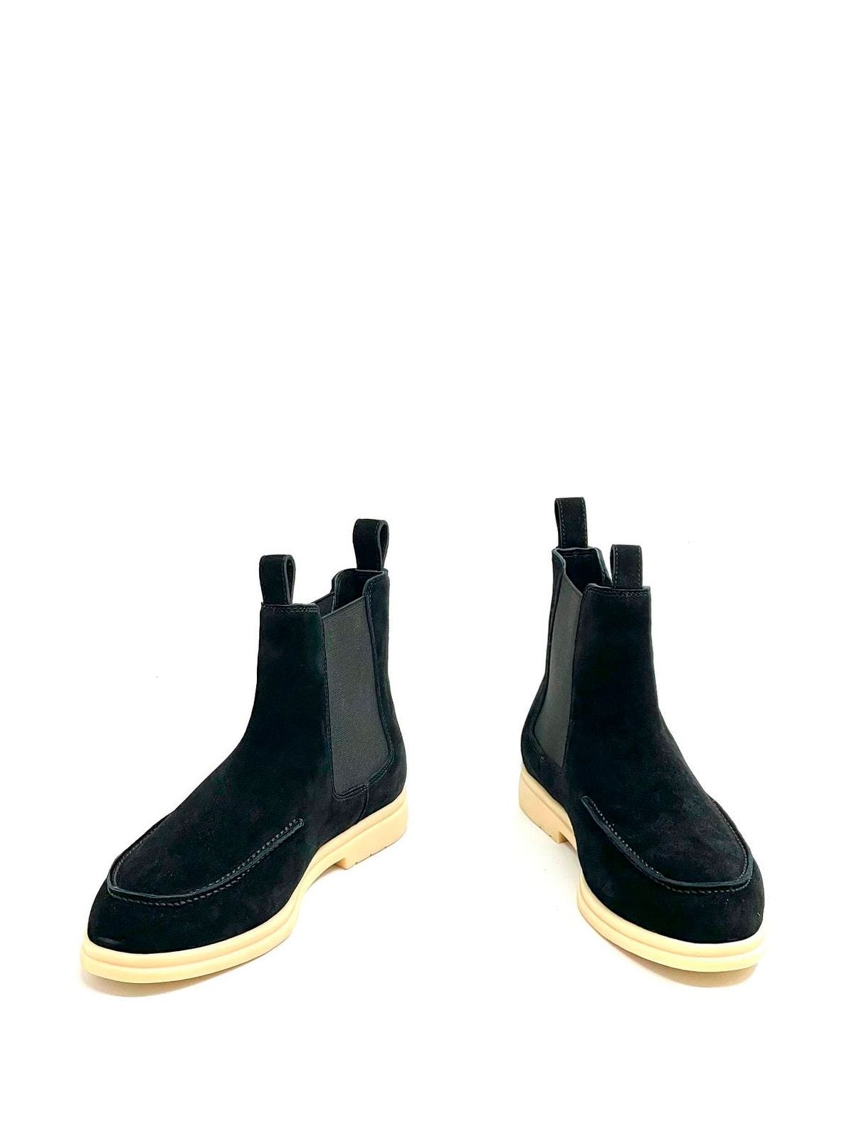 Loro Piana Челси из замши Черный
