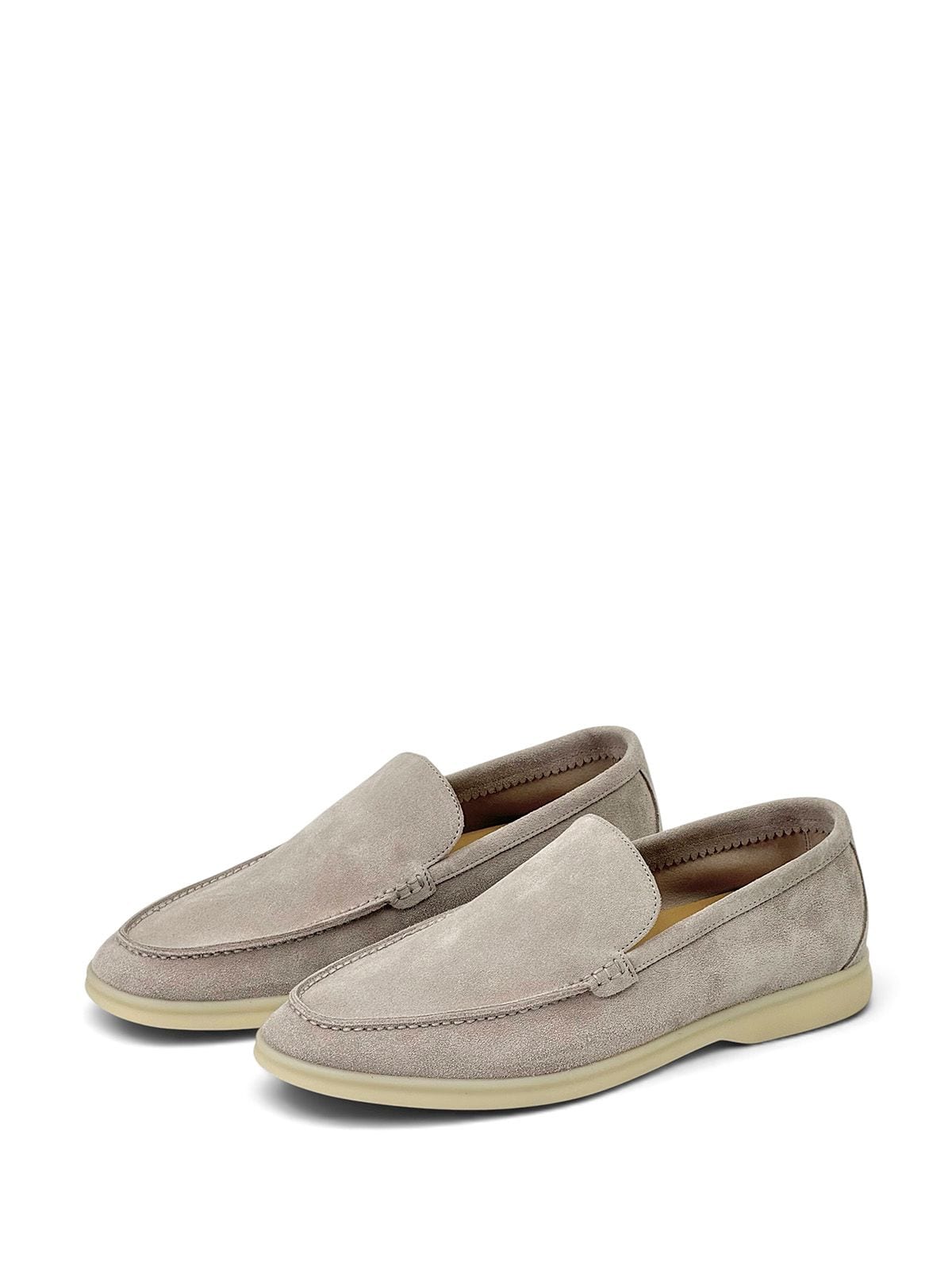 Loro Piana Лоферы из замши Светло-серый