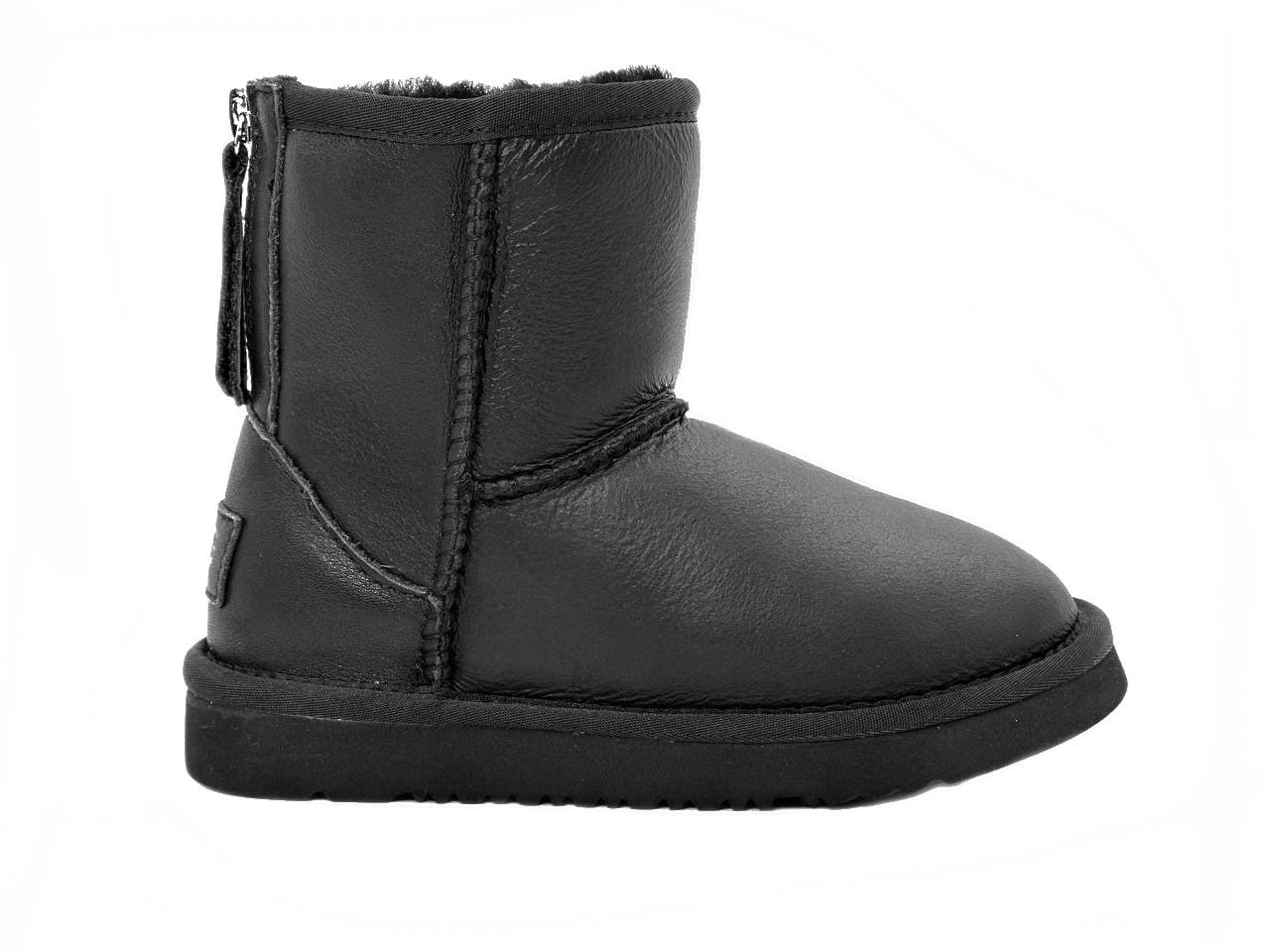 Kids Zip Metallic Black