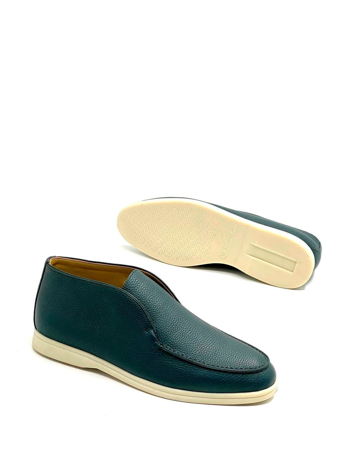 Loro Piana Лоферы высокие из кожи Зеленый
