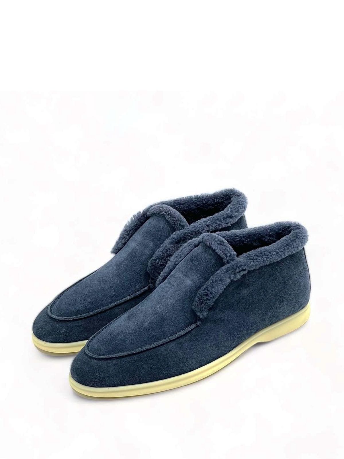 Loro Piana Лоферы высокие из замши Синий