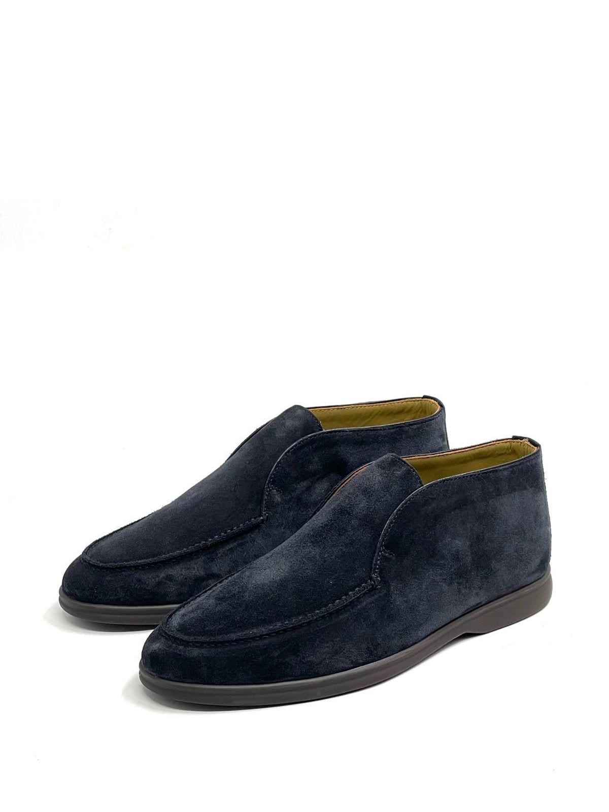 Loro Piana Лоферы высокие из замши Черный