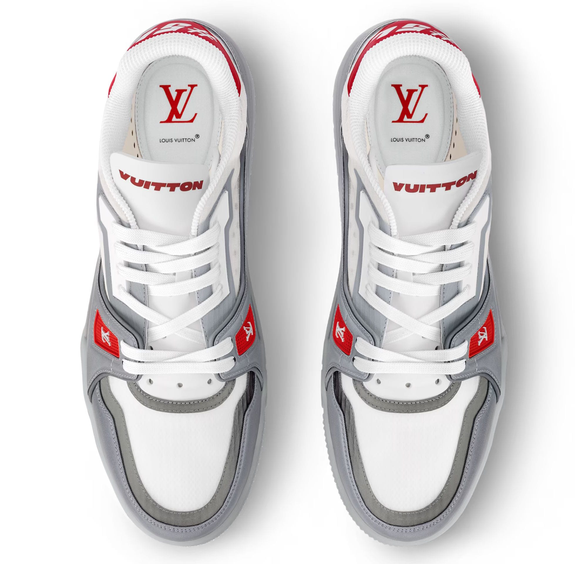 Louis Vuitton Trainer Low Grey Red